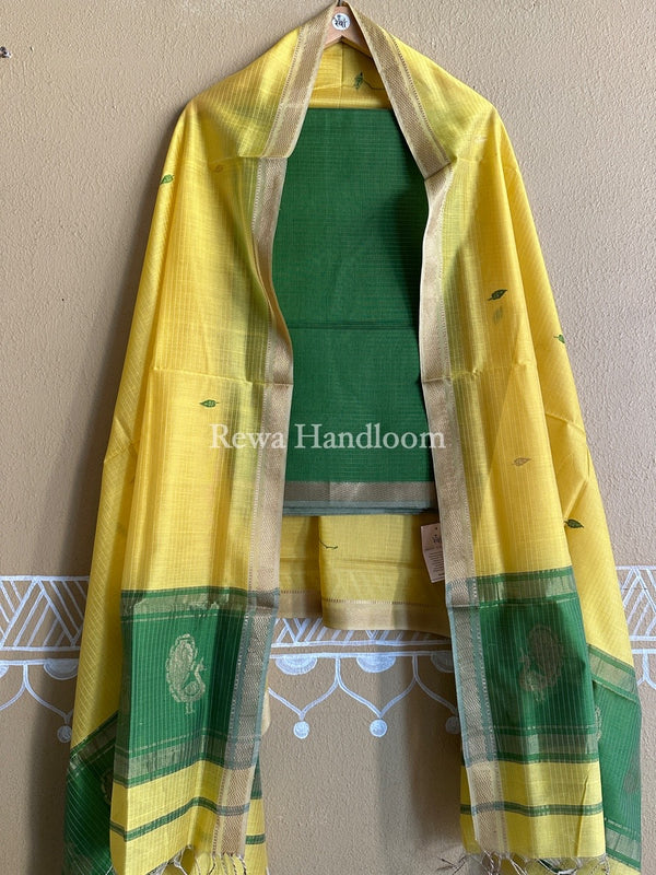 Maheshwari Peacock Buta-Buti Top-Dupatta Set