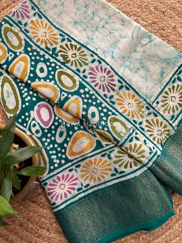 Maheshwari Batik Indonesian Print Saree