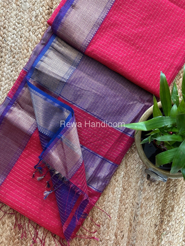 Maheshwari Zari Checks Saree