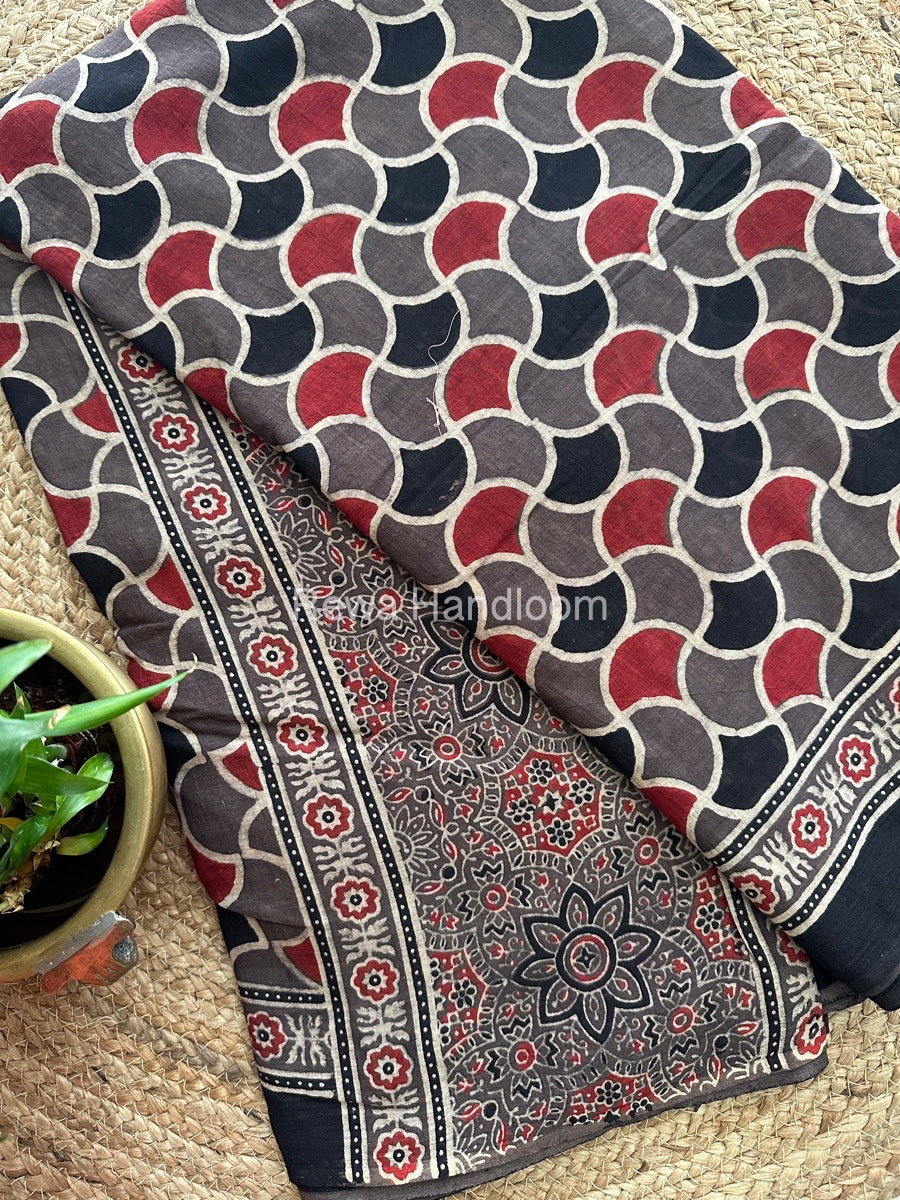 Ajark Print Cotton Saree