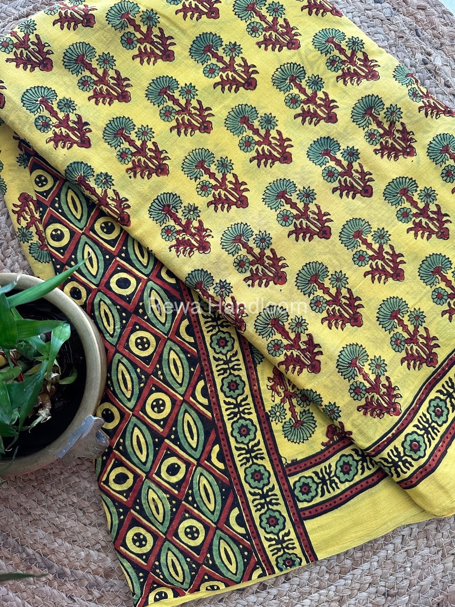 Ajark Print Cotton Saree