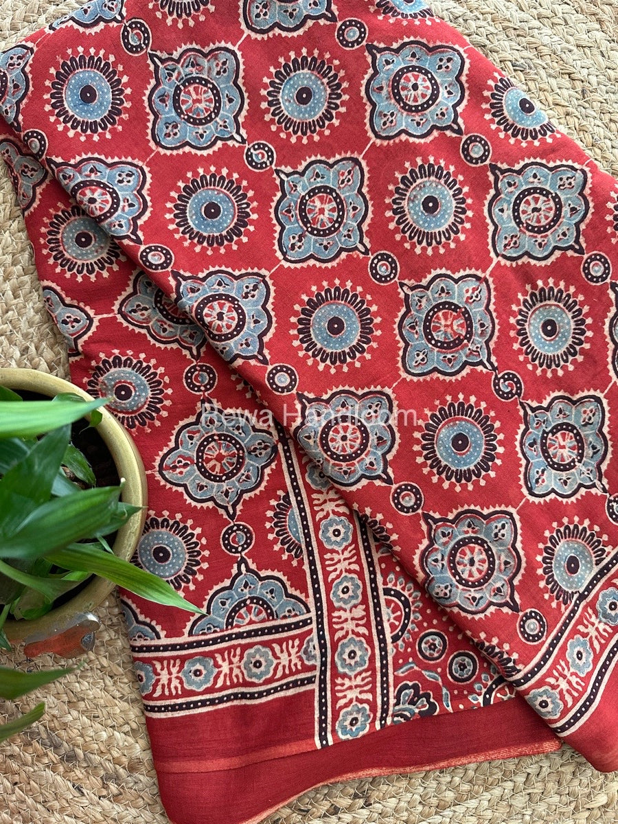Ajark Print Cotton Saree
