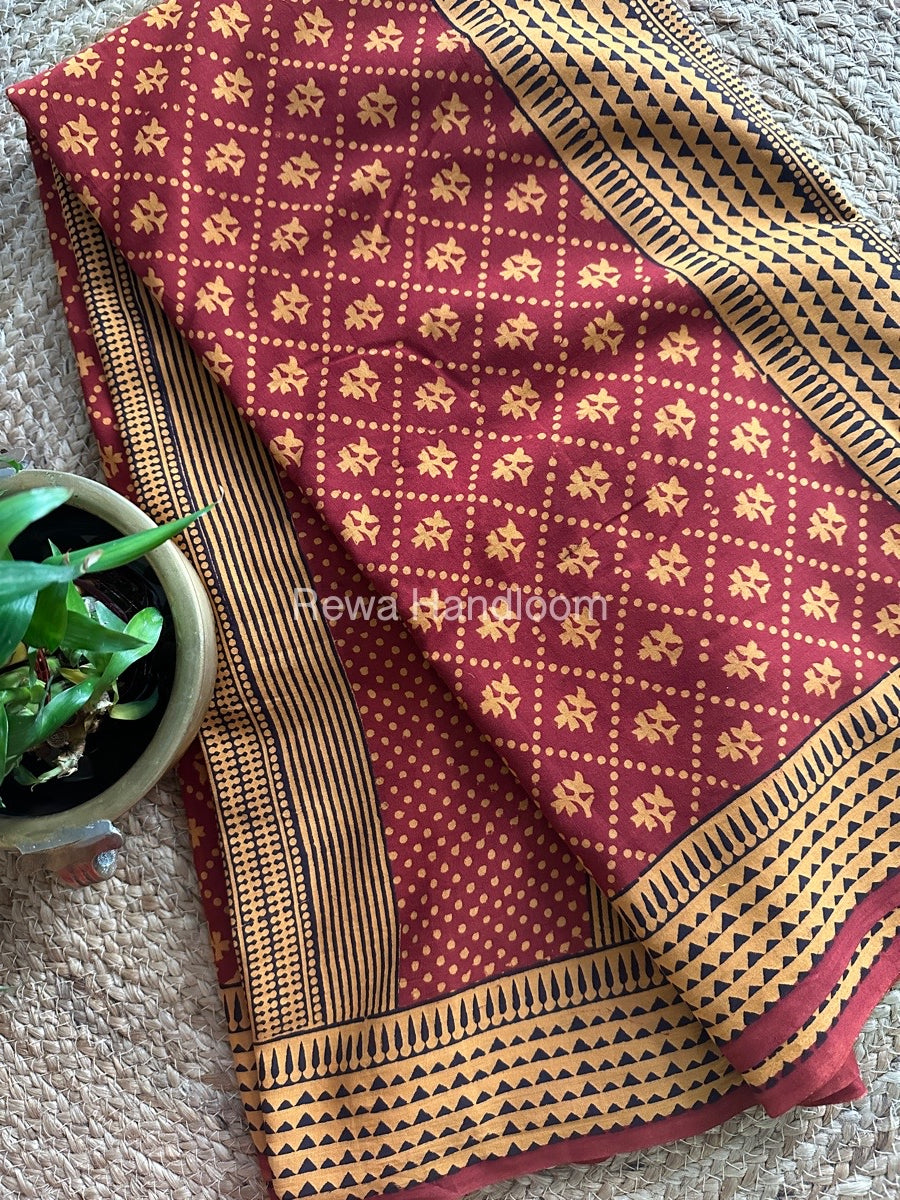 Bagh Print Cotton Saree