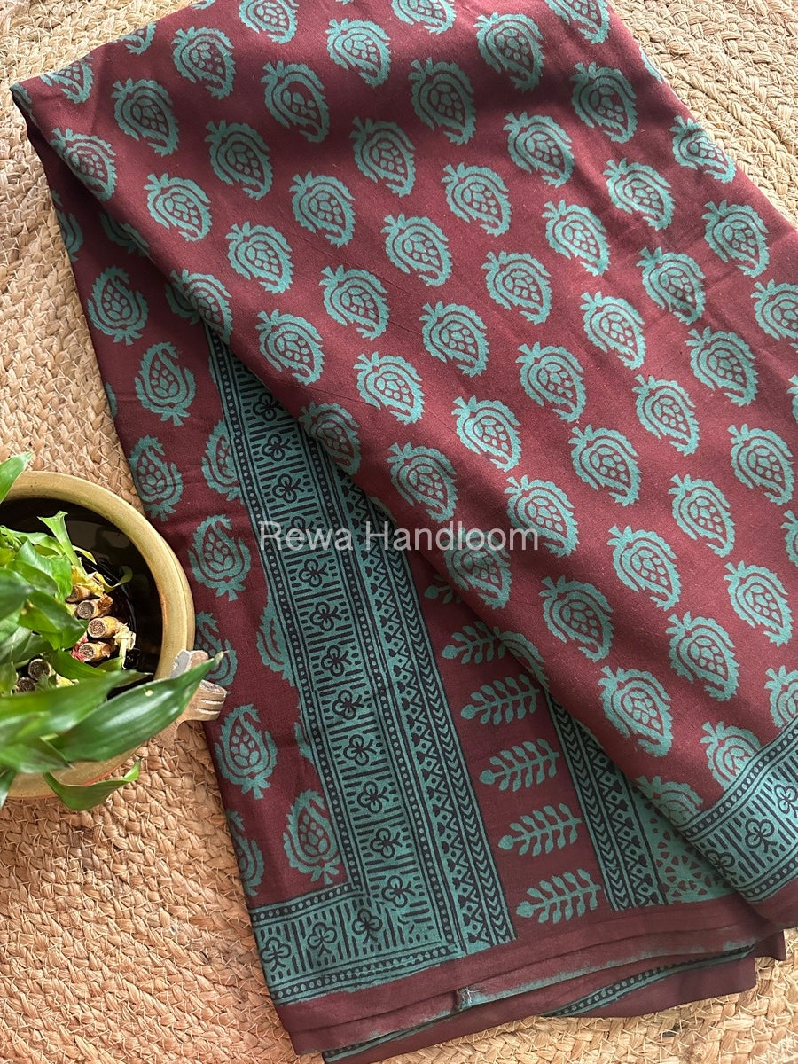 Bagh Print Cotton Saree