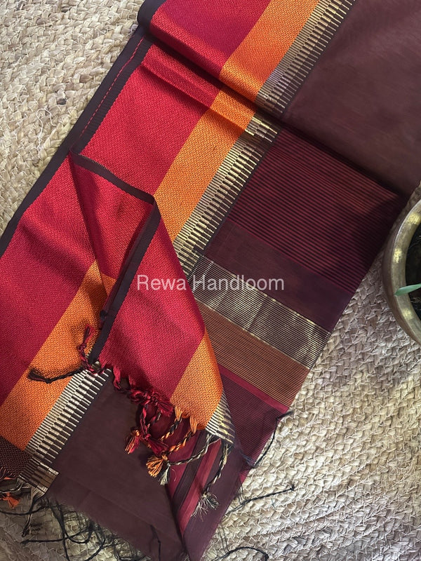 Maheshwari Multicolor Border Saree