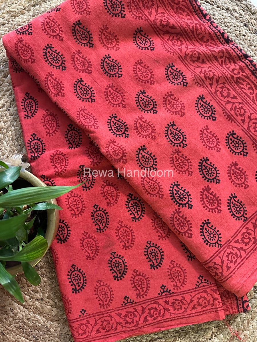 Bagh Print Cotton Saree