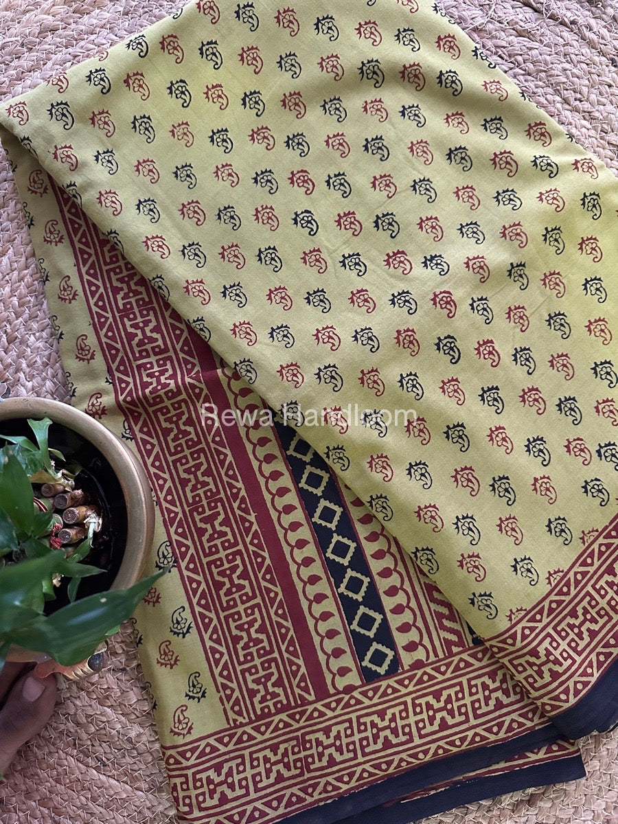 Bagh Print Cotton Saree