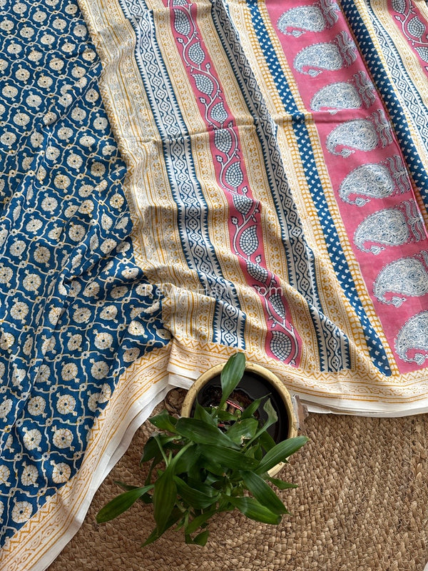 Indigo Cotton Saree
