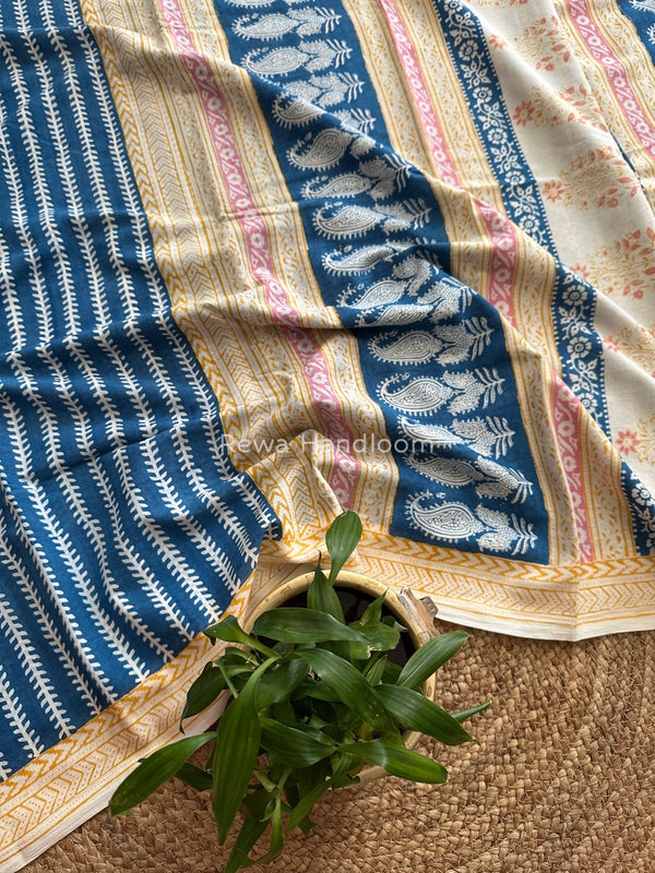 Indigo Cotton Saree