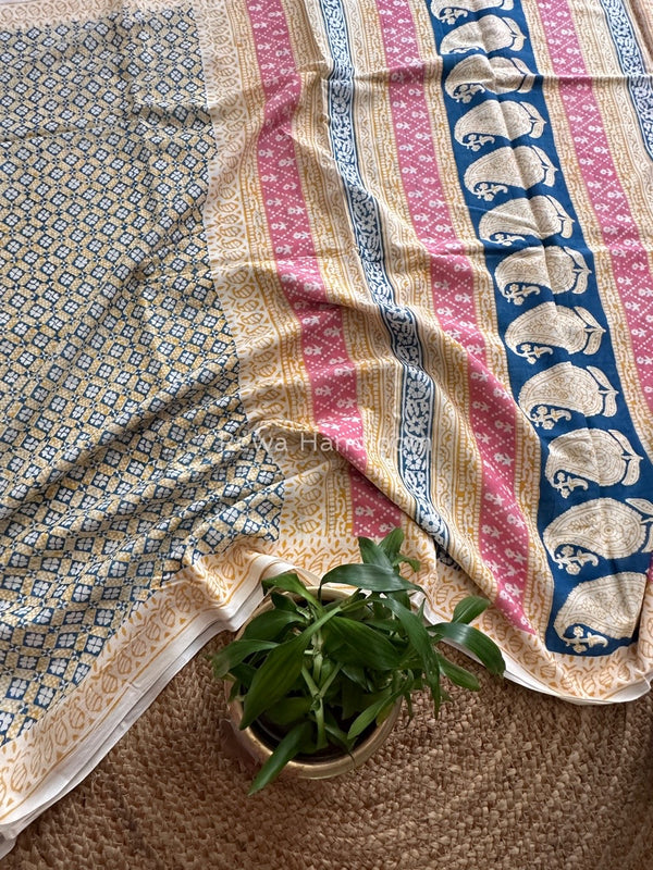 Indigo Cotton Saree
