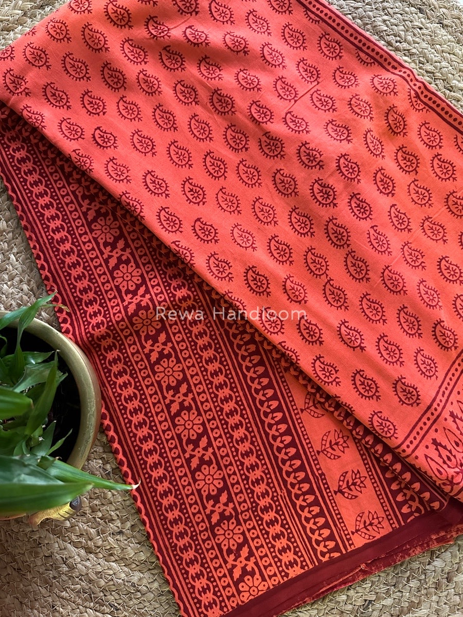 Bagh Print Cotton Saree