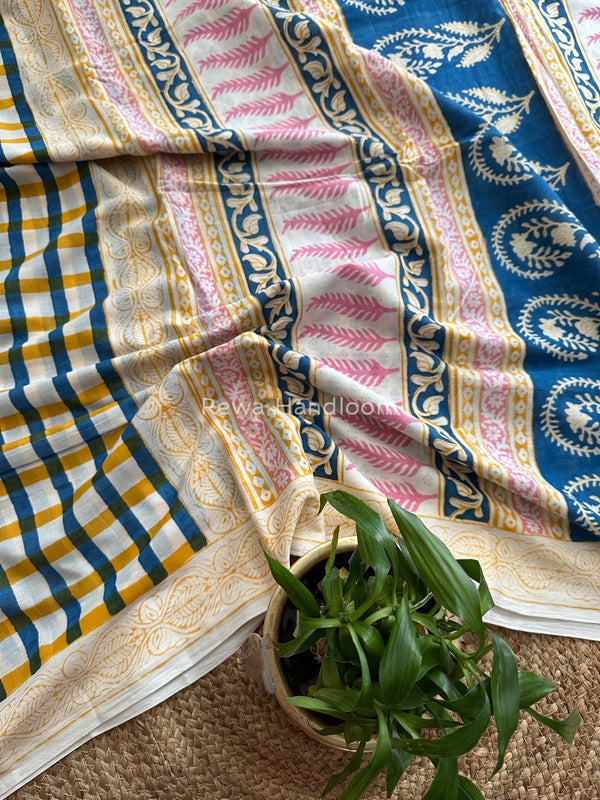 Indigo Cotton Saree