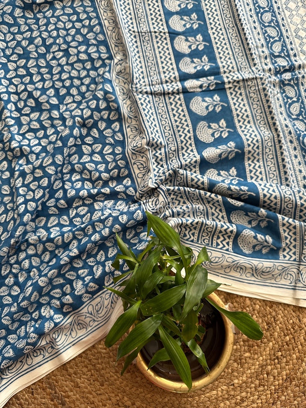 Indigo Cotton Saree