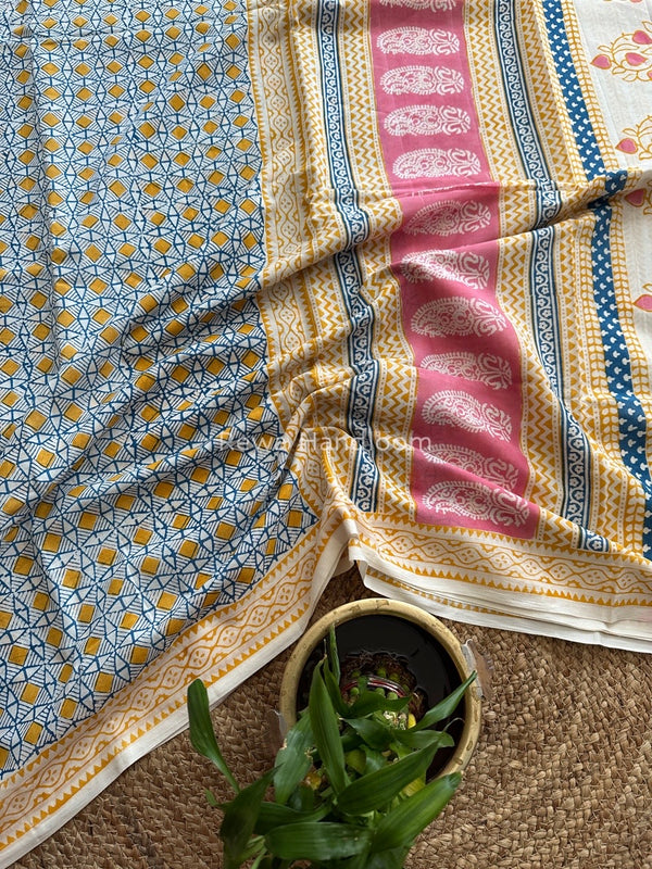 Indigo Cotton Saree