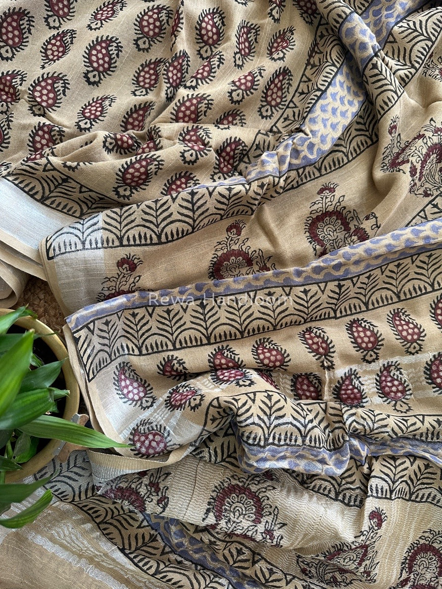 Tussar Cotton Linen Saree LS018