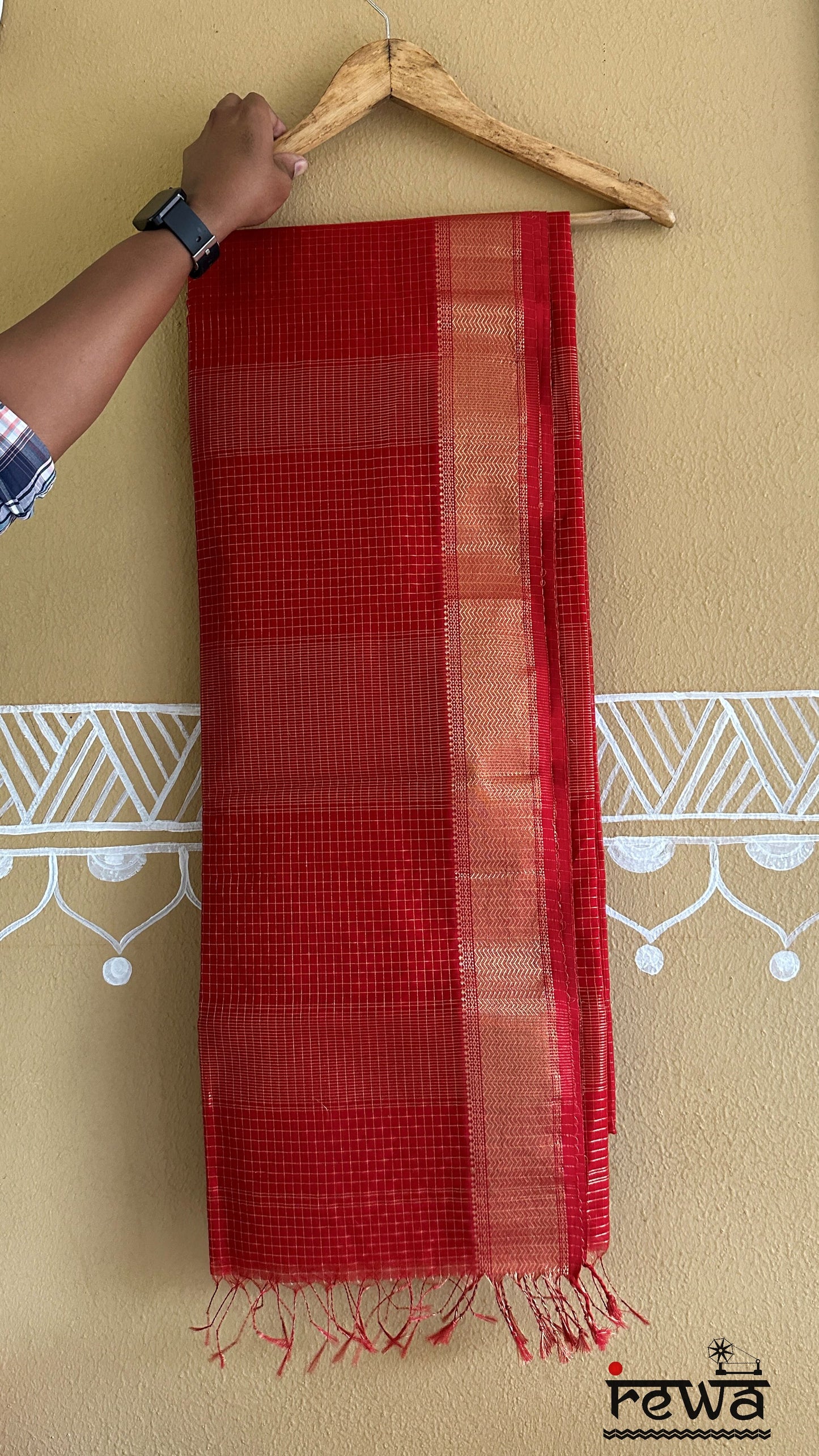 Maheshwari Zari Checkered Sarees