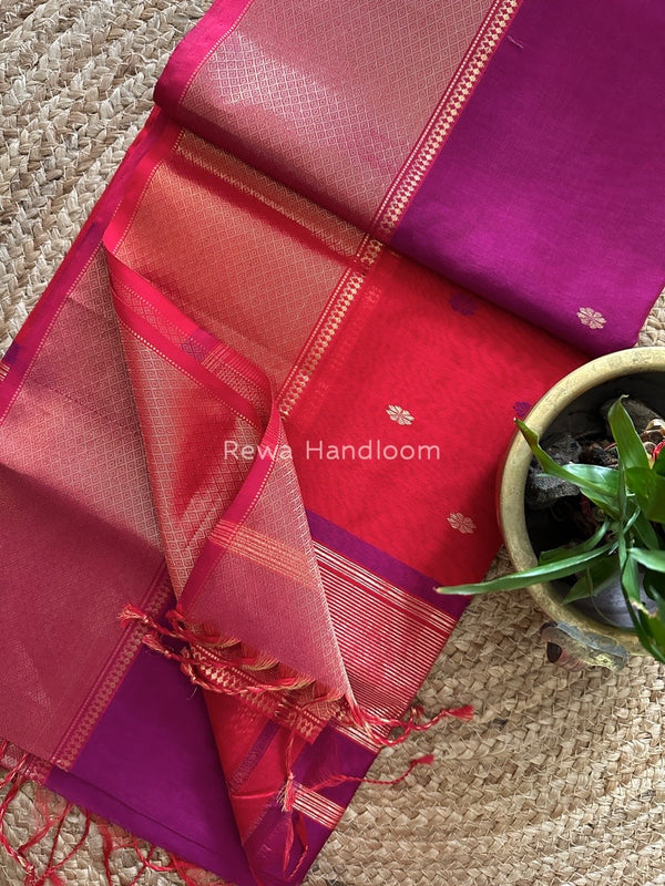 Maheshwari Zari Skirt Butti Saree
