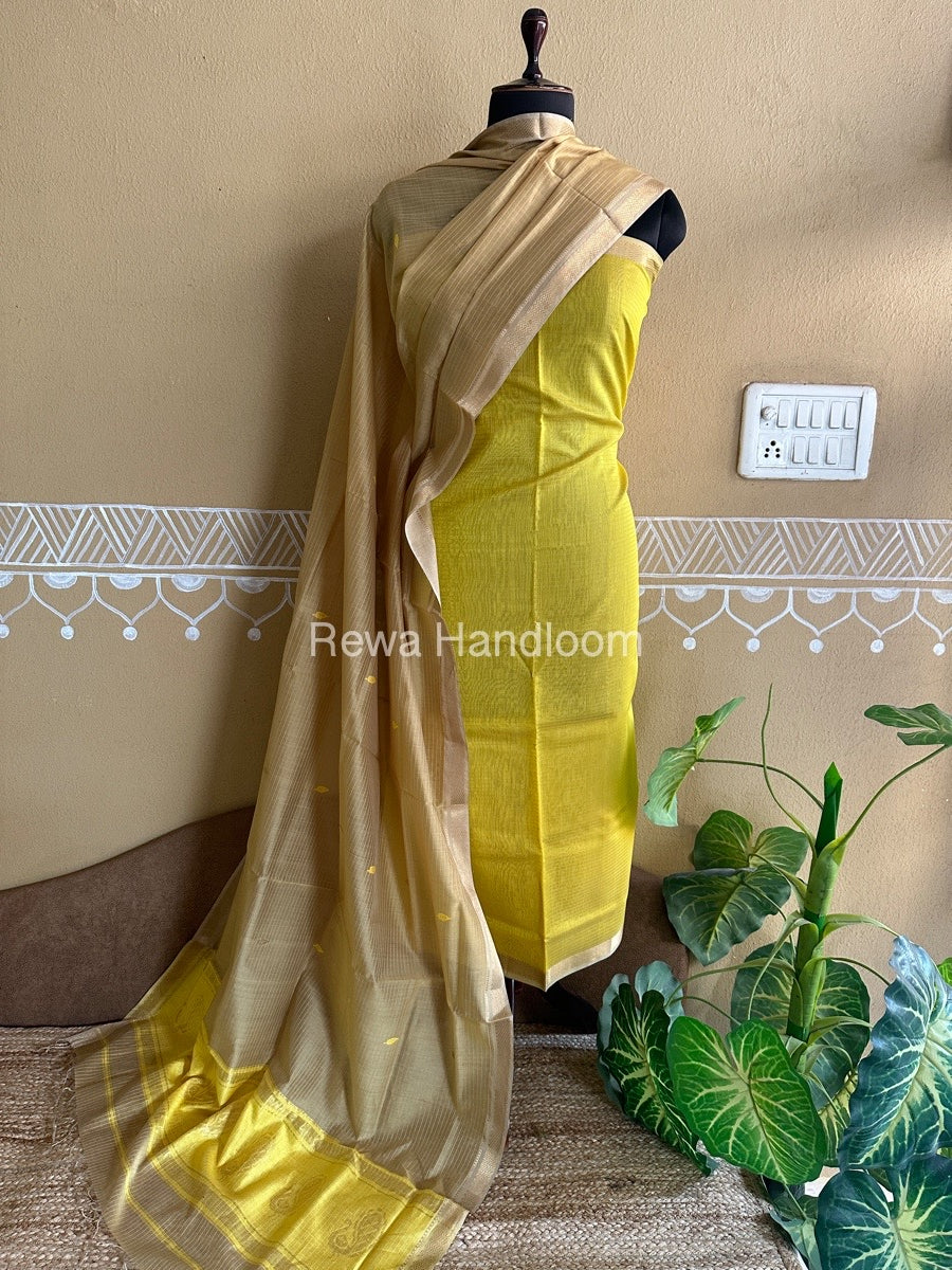 Maheshwari Peacock Buta-Buti Top-Dupatta Set