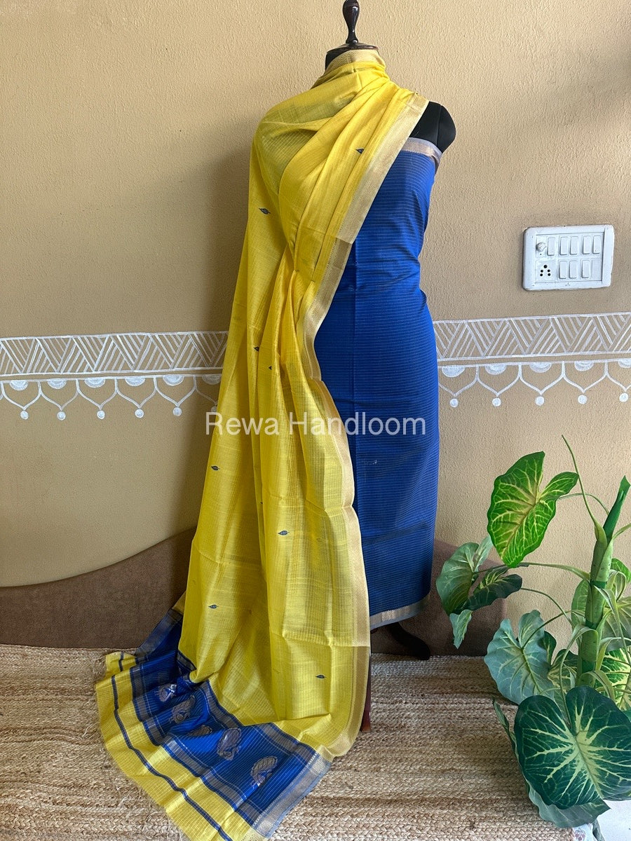 Maheshwari Peacock Buta-Buti Top-Dupatta Set