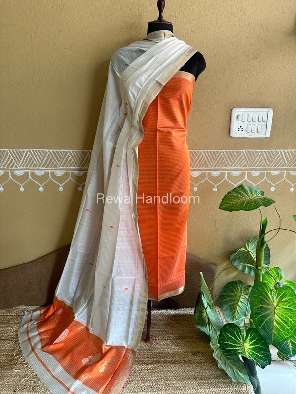 Maheshwari Peacock Buta-Buti Top-Dupatta Set
