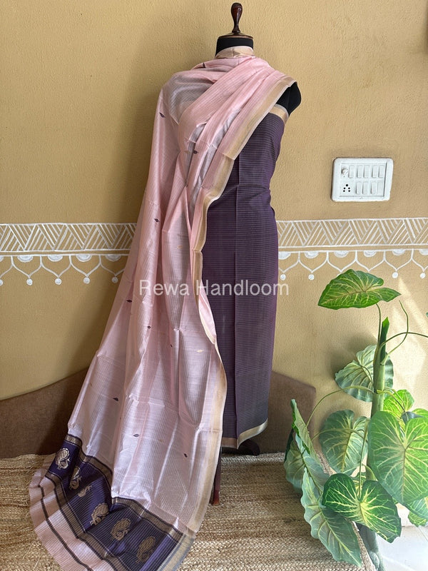 Maheshwari Peacock Buta-Buti Top-Dupatta Set
