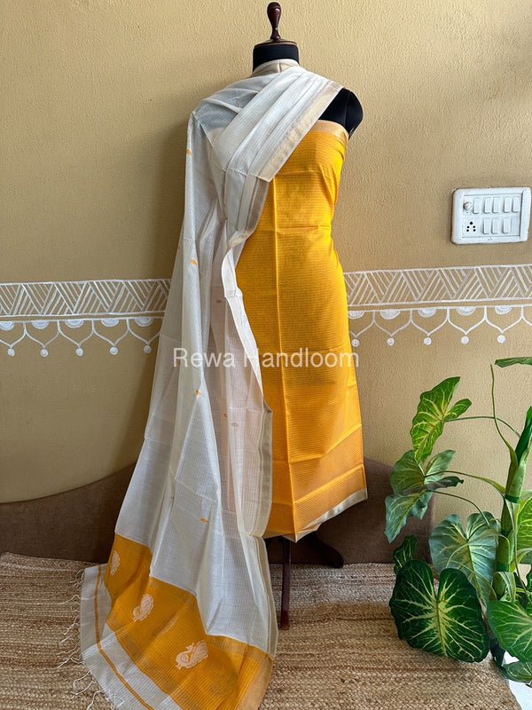 Maheshwari Peacock Buta-Buti Top-Dupatta Set