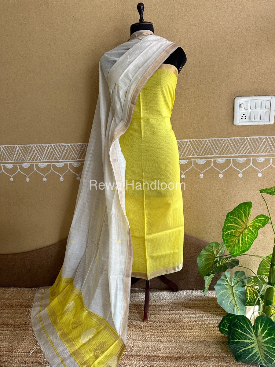 Maheshwari Peacock Buta-Buti Top-Dupatta Set