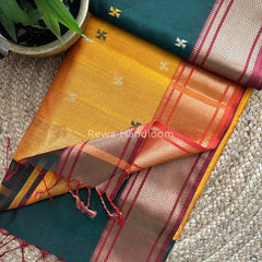 Maheshwari Zari Swastika Butti Sarees