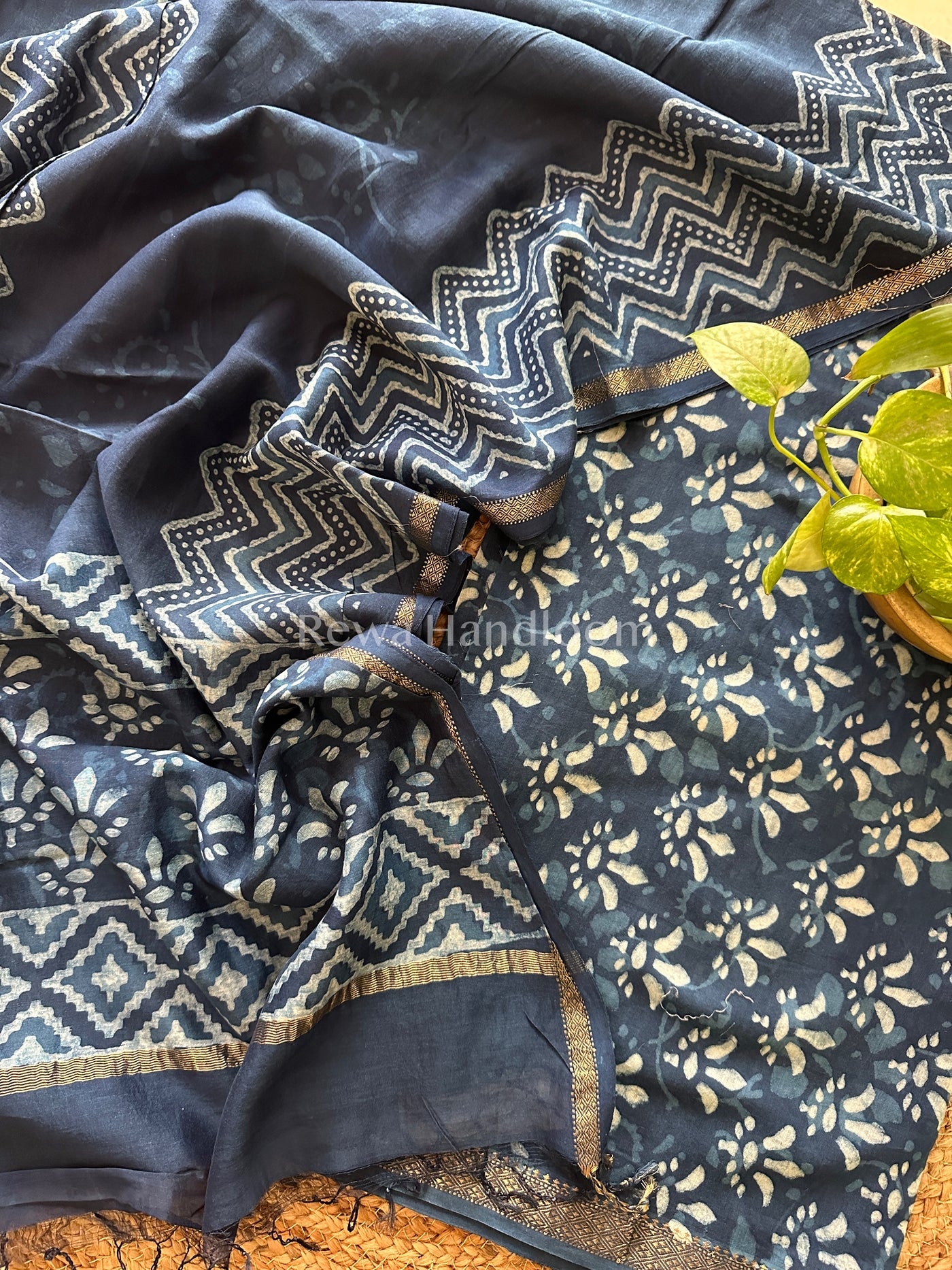 Maheshwari Dabu Indigo Print Suits