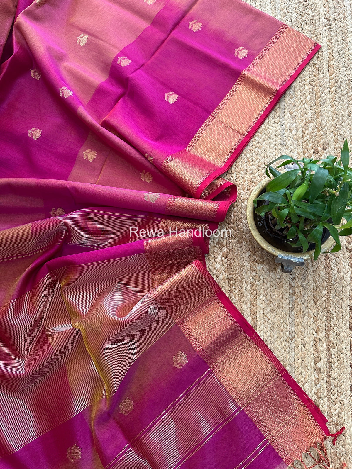 Maheshwari Lotus Butta Sarees | Rewa Handloom