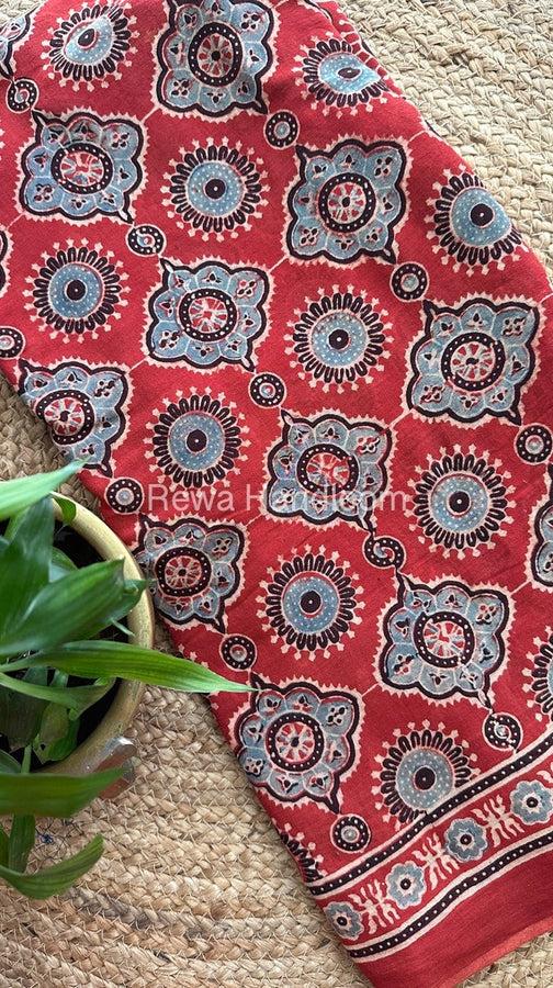 Ajrakh Print Cotton Sarees
