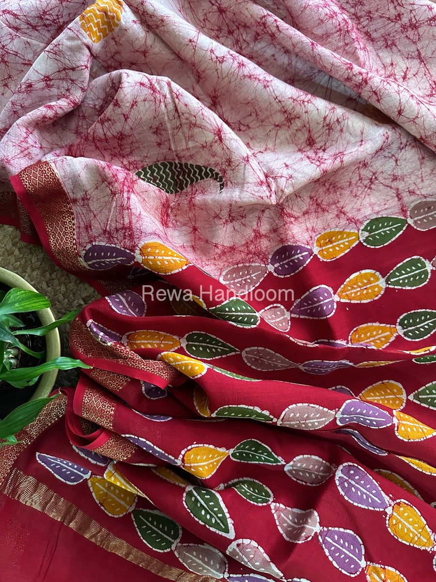 Maheshwari Indonesian Batik Print Sarees