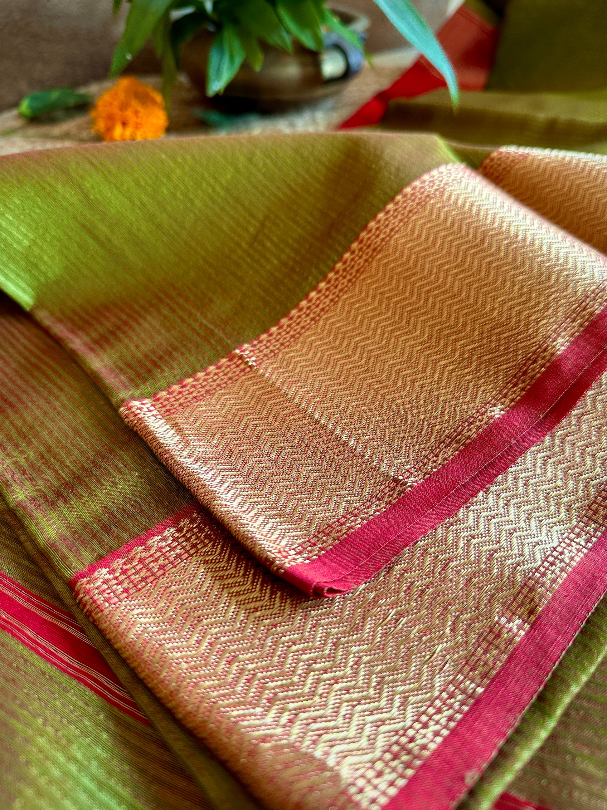 Maheshwari 75 Silk Green Saree