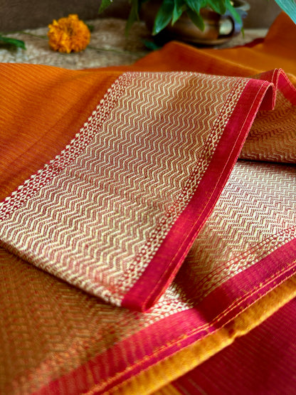 Maheshwari 75 Silk Golden Yellow Saree