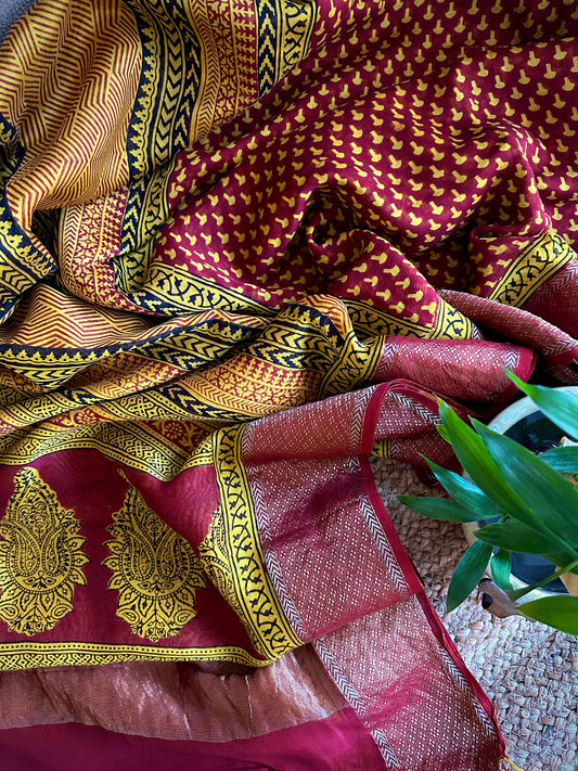 Maheshwari  Bagh Print Saree