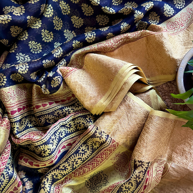 Maheshwari  Bagh Print Saree