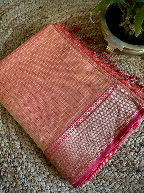Maheshwari  Zari Checkered Sarees