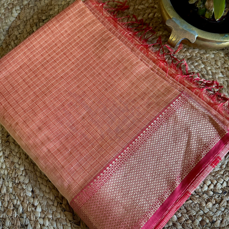 Maheshwari  Zari Checkered Sarees