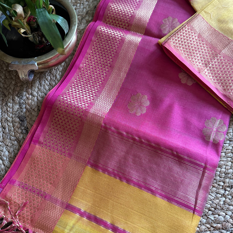  Flower Motifs ~ Maheshwari Saree