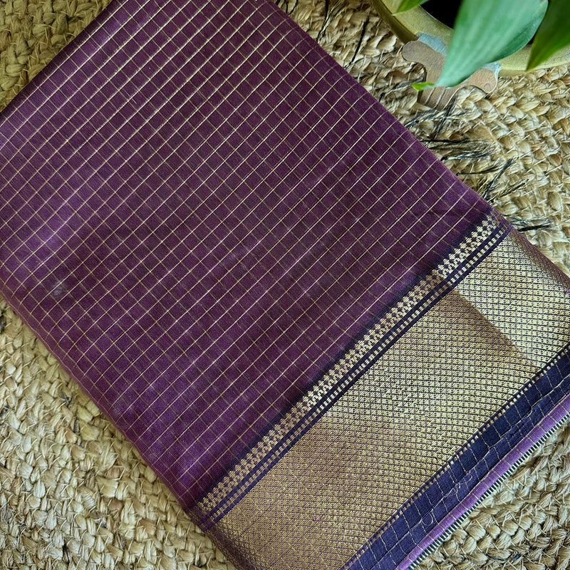 Maheshwari  Zari Checkered Sarees