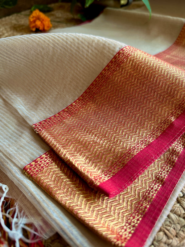 Maheshwari 75 Silk Beige Saree