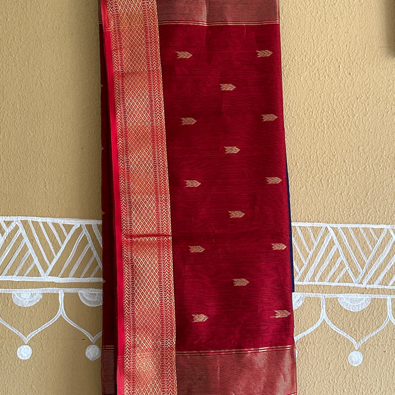 Royal Blue Motifs ~ Maheshwari Saree