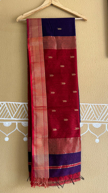 Royal Blue Motifs ~ Maheshwari Saree