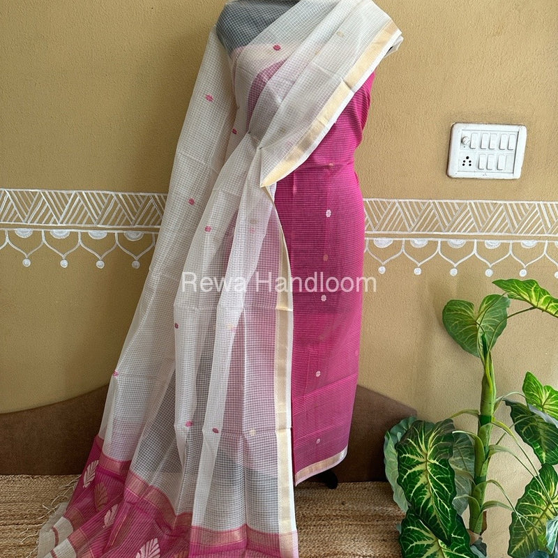 Maheshwari Katan Motifs Top Dupatta Sets