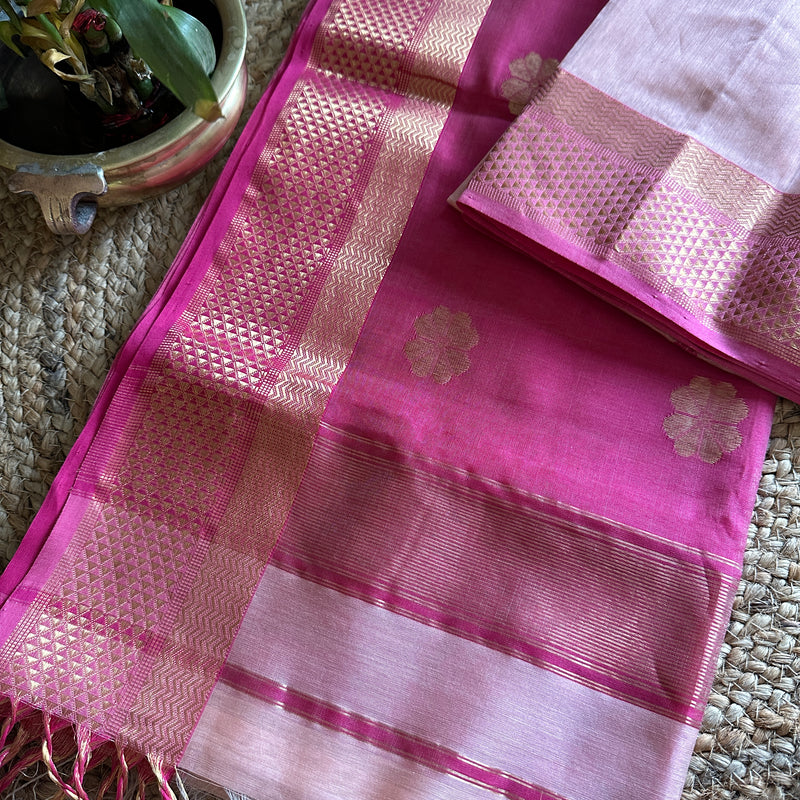 Flower Motifs ~ Maheshwari Saree