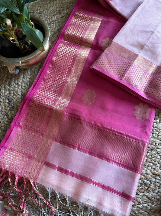 Flower Motifs ~ Maheshwari Saree