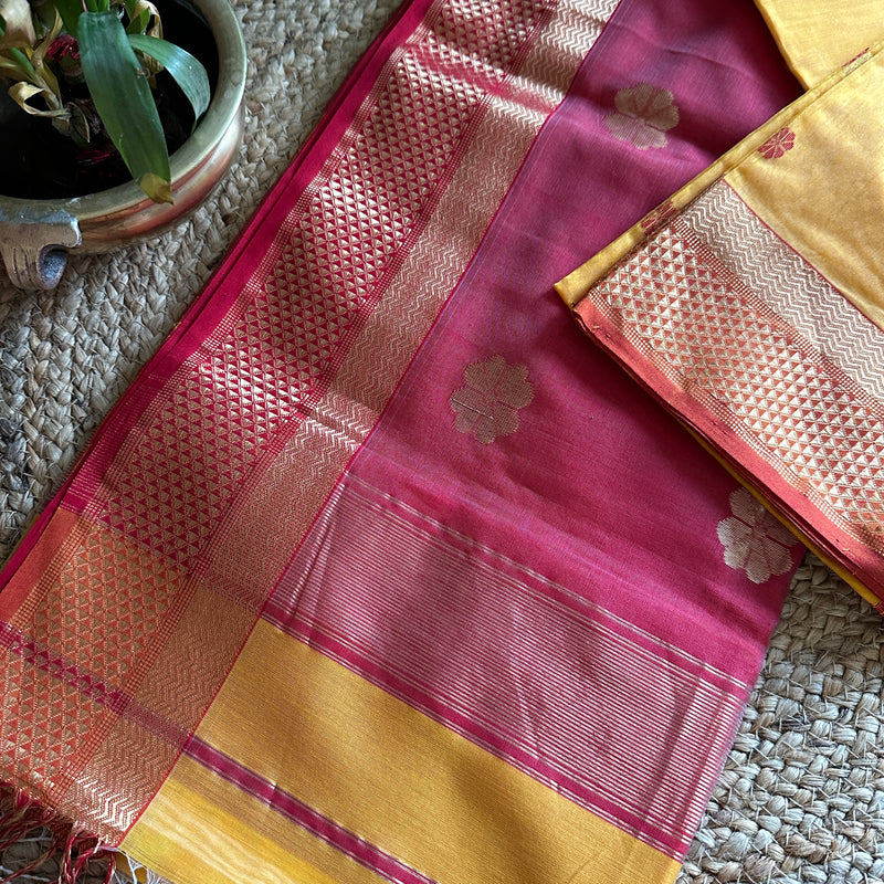 Flower Motifs ~ Maheshwari Saree