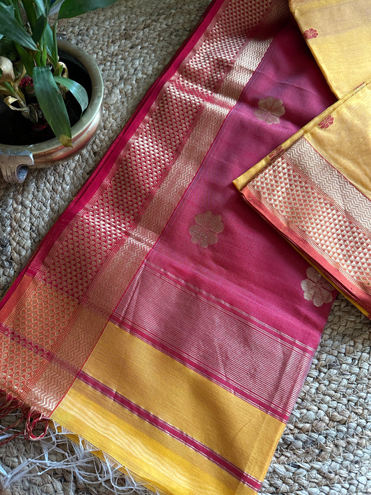 Flower Motifs ~ Maheshwari Saree