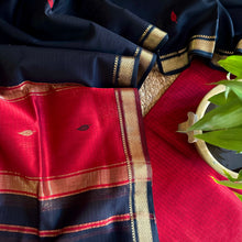 Maheshwari Red- Black Motifs Top Dupatta Sets PST04