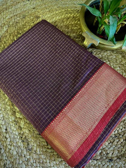 Maheshwari  Zari Checkered Sarees